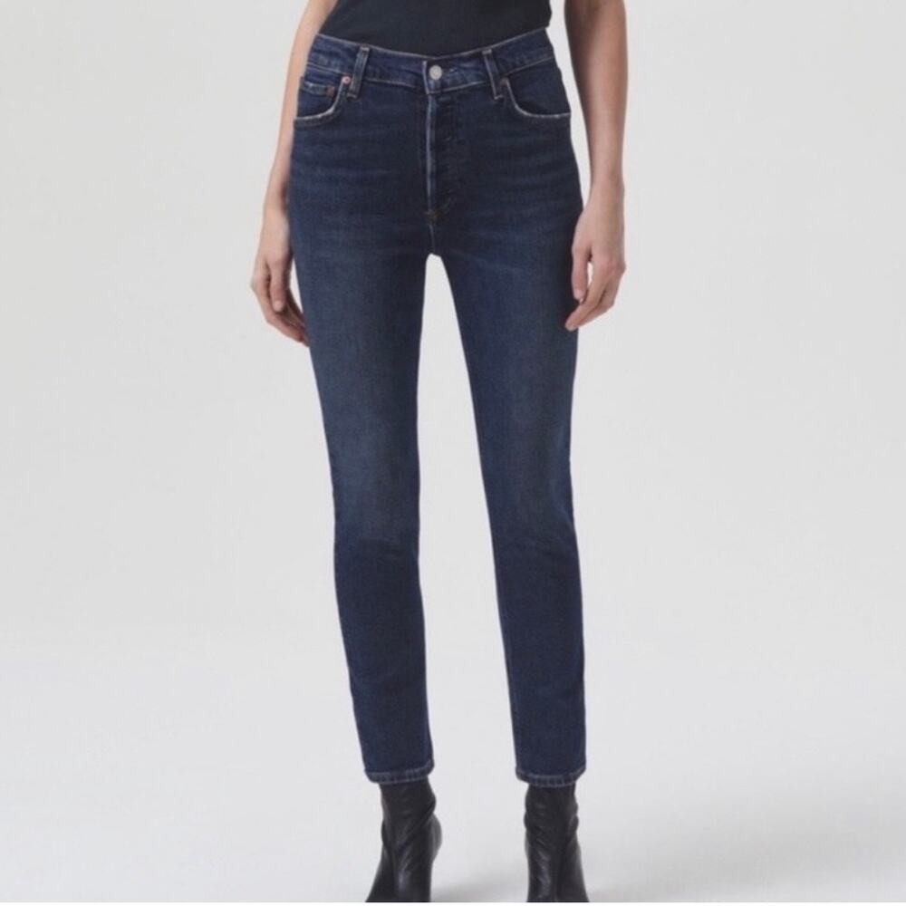 Agolde Nico High Rise Slim Straight Jean Women's 26 Dark Blue